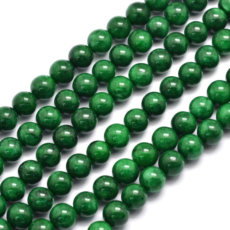 JAD145 Jadeit Mashan koraliki kule 8mm zielone