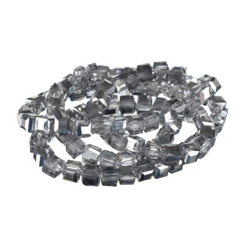 KSF13 Koraliki szklane kryształki fasetowane kostki 4x4mm
