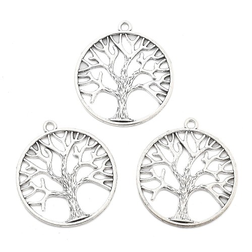 ZM383 Zawieszka metalowa drzewo życia tree of life stare srebro