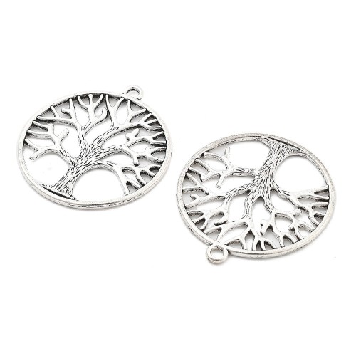 ZM383 Zawieszka metalowa drzewo życia tree of life stare srebro