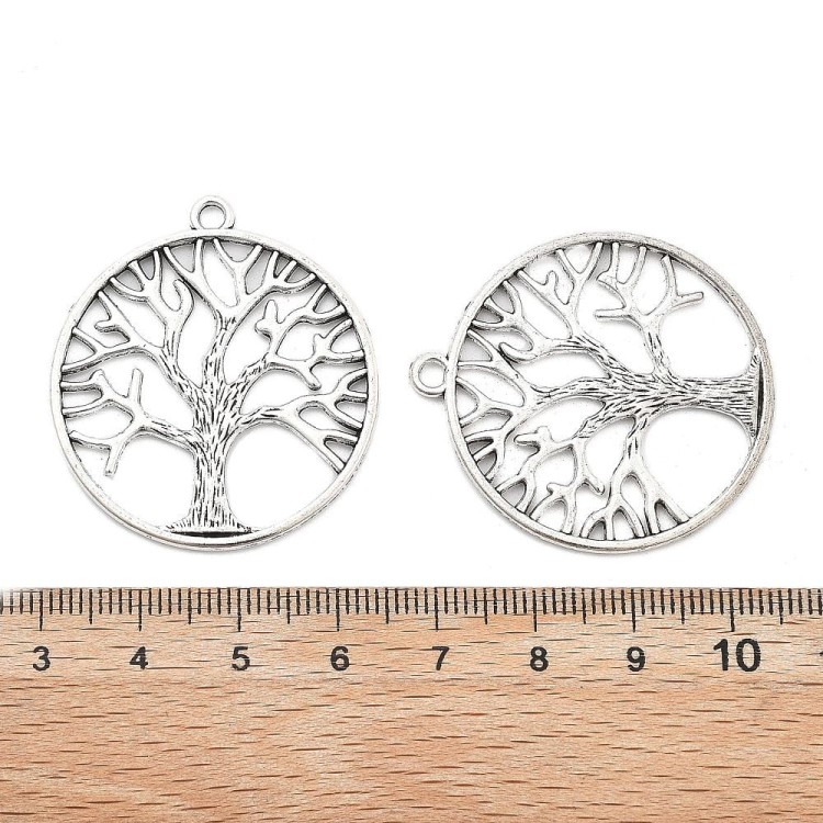 ZM383 Zawieszka metalowa drzewo życia tree of life stare srebro