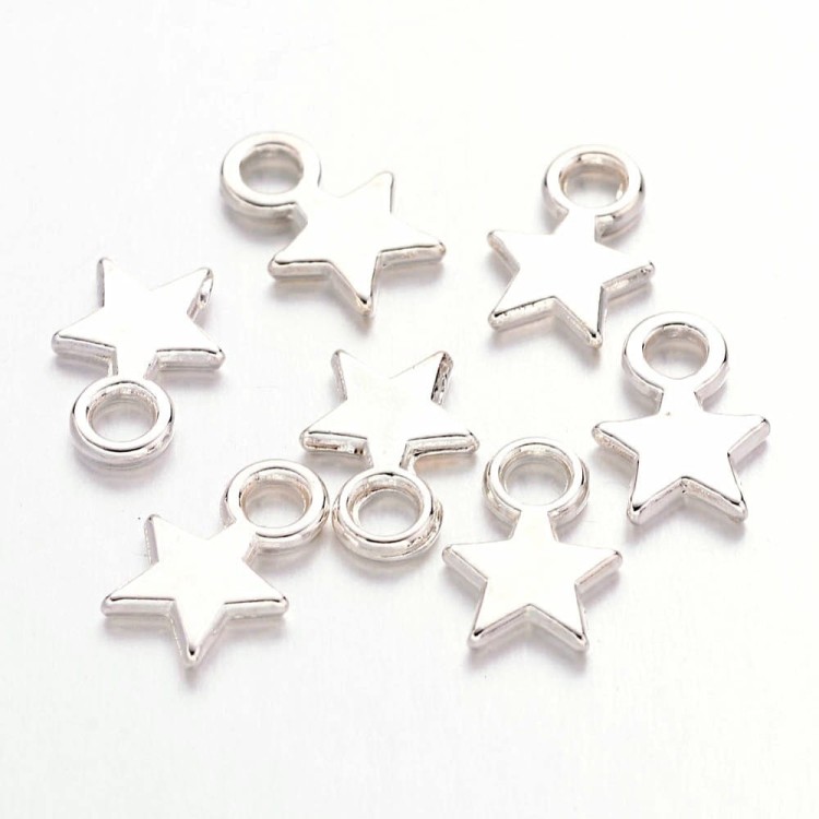 ZM385 Zawieszka metalowa gwiazdka srebrna