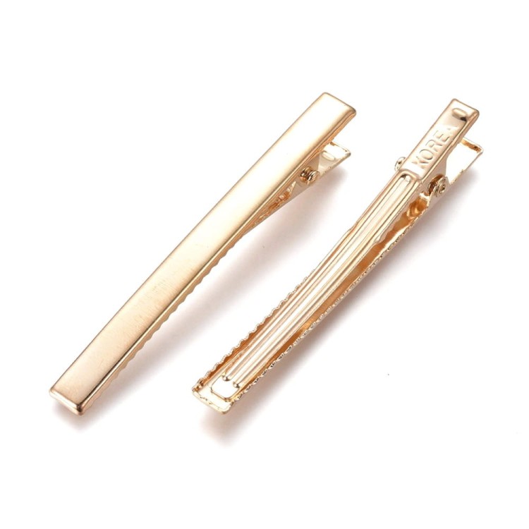 BDS32 Spinka do włosów krokodylek baza spinki do ozdobienia złota