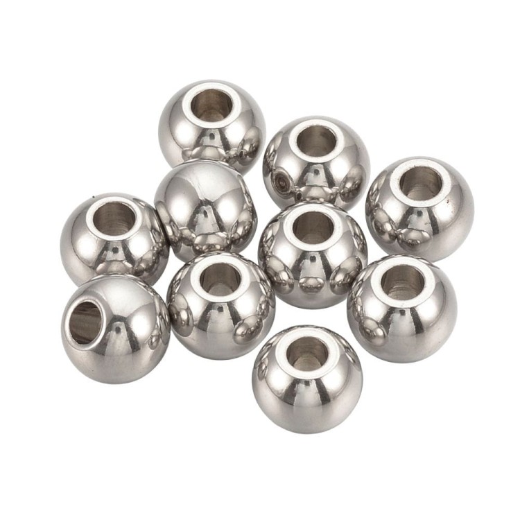 PRM630 Przekładka kuleczka 6mm koralik metalowy stal nierdzewna