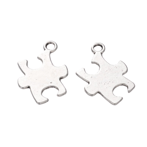 ZM57 Zawieszka metalowa puzzle - srebrna