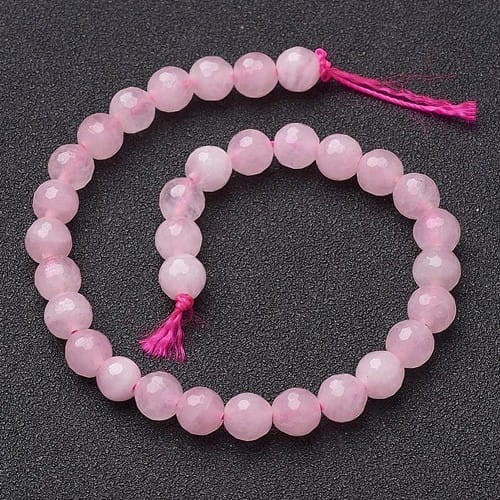 KWR26 kwarc kamień koraliki kule fasetowane