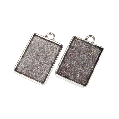 BMK258 Zawieszka z bazą pod prostokątny kaboszon 28x25mm stare srebro