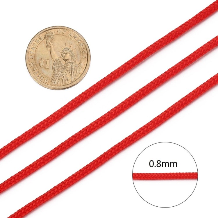 SPP38 Sznurek poliestrowy pleciony 0,8mm czerwony