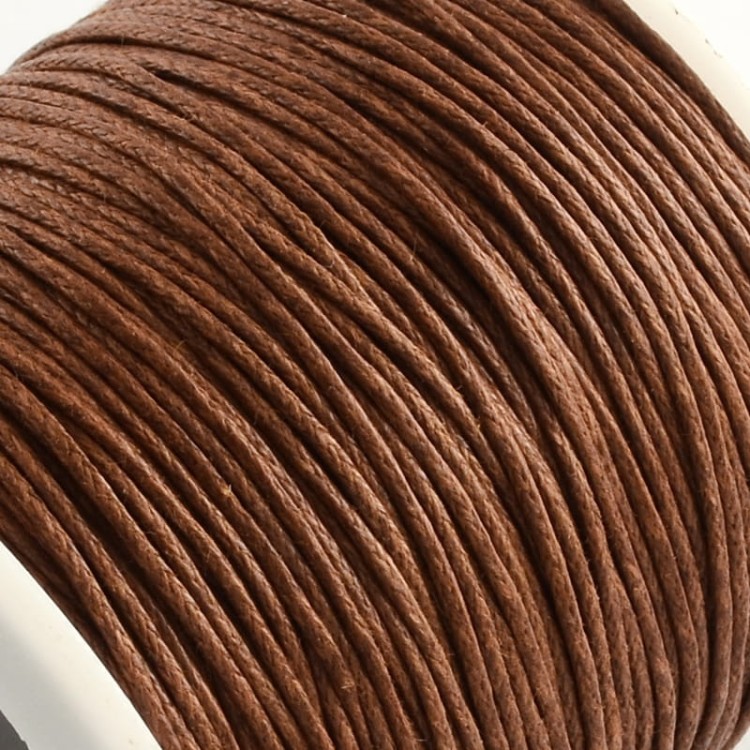 SW91 Sznurek bawełniany pleciony woskowany 1mm brązowy