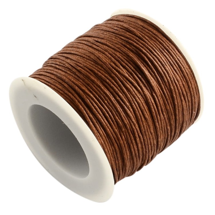 SW91 Sznurek bawełniany pleciony woskowany 1mm brązowy