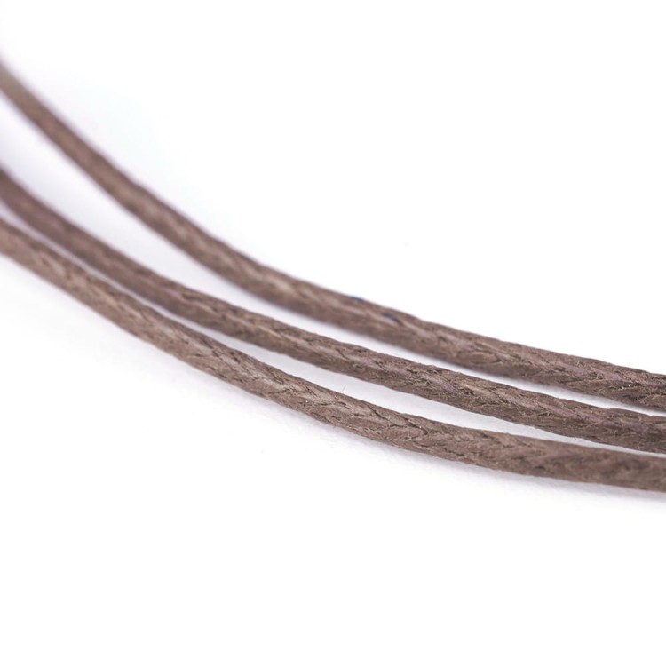 SW92 Sznurek bawełniany pleciony woskowany 1mm ciemny brązowy