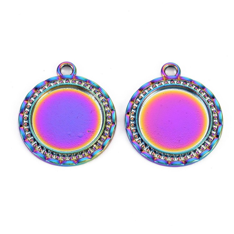 BMK287 Zawieszka z bazą pod kaboszon 25mm tęczowa rainbow wielokolorowa