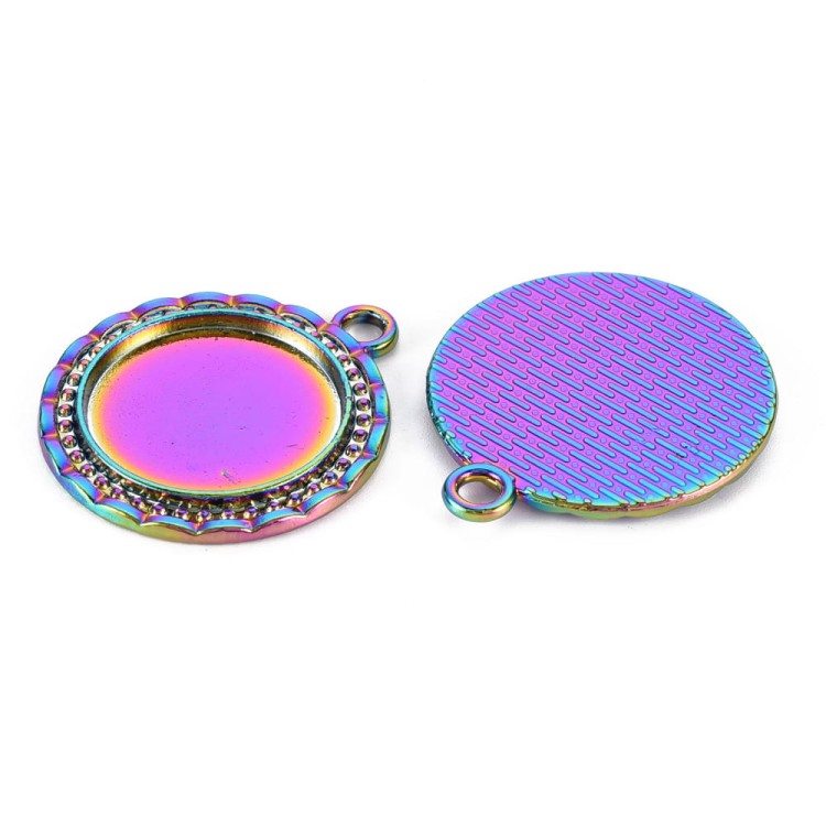 BMK287 Zawieszka z bazą pod kaboszon 25mm tęczowa rainbow wielokolorowa