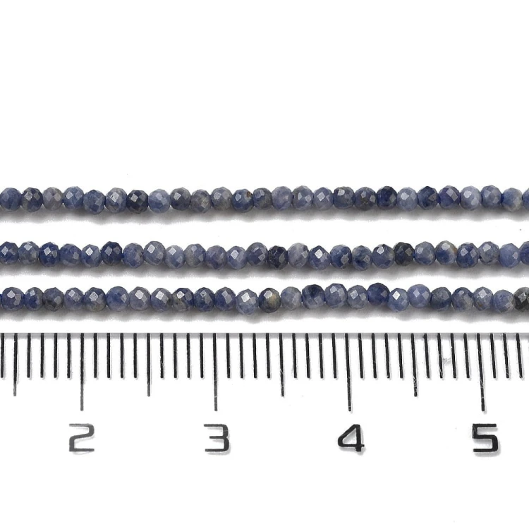 KK079 Szafir kamień naturalny fasetowany koraliki kule 2mm
