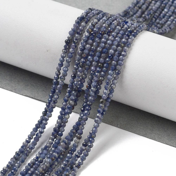 KK080 Szafir kamień naturalny fasetowany koraliki kule 3mm