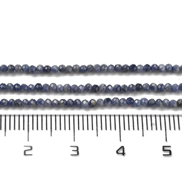 KK080 Szafir kamień naturalny fasetowany koraliki kule 3mm