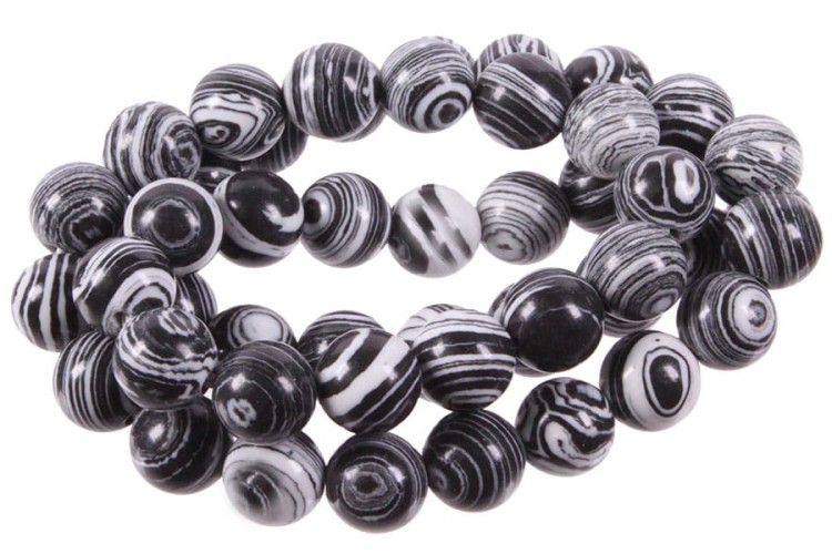 MAL07 Malachit Black Sea kamień koraliki kule 8mm