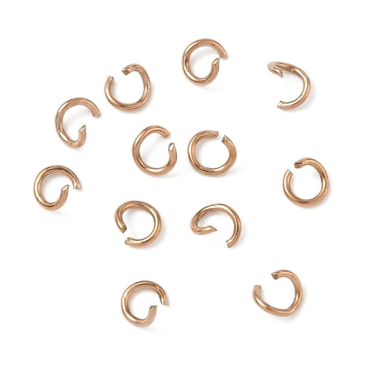 OG01 Ogniwa kółka kółeczka łączące montażowe 4mm rose gold