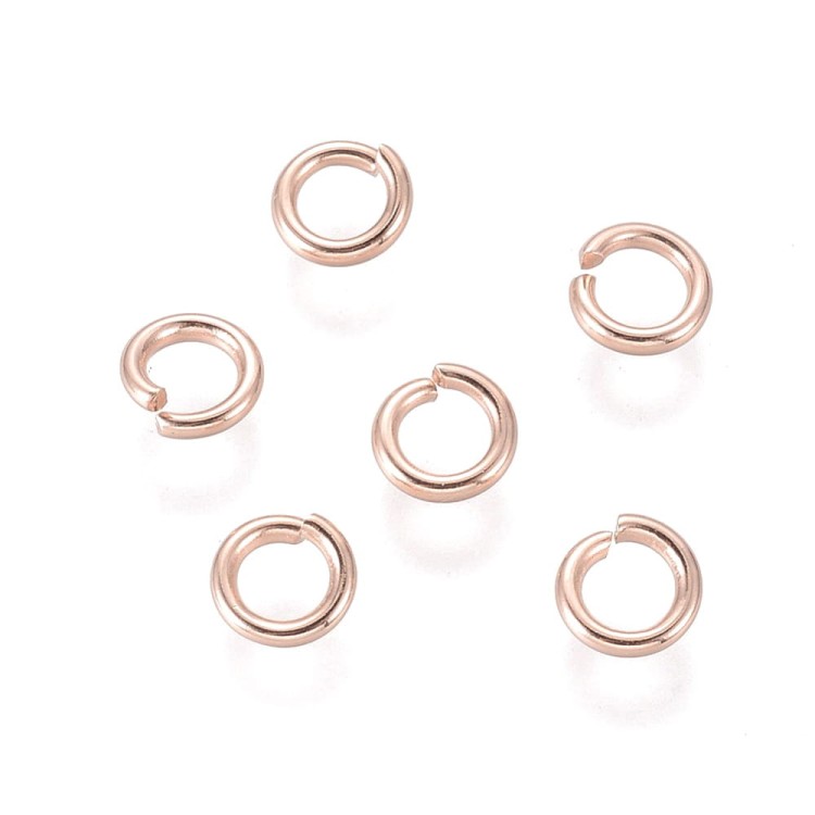 OG04 Ogniwa kółka kółeczka łączące montażowe 5mm rose gold