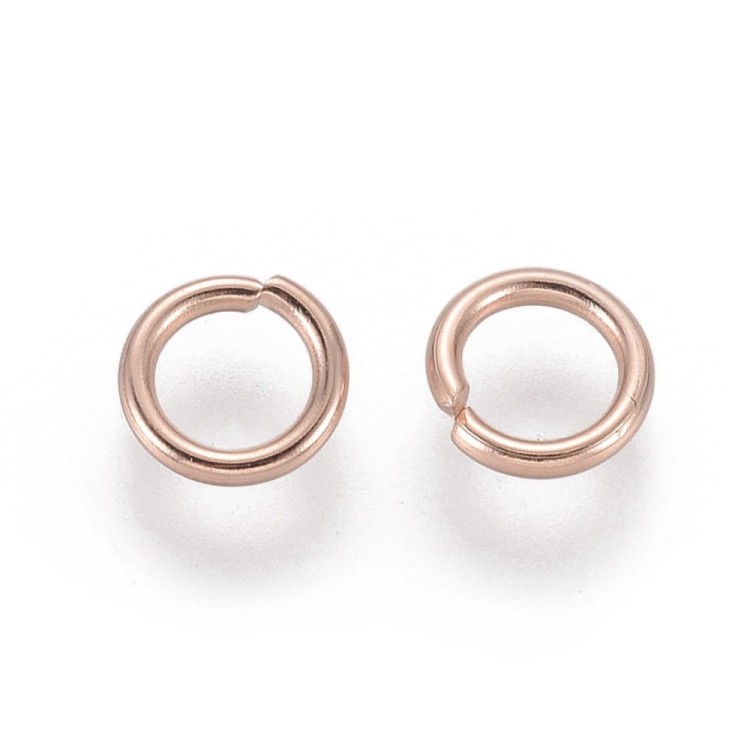 OG05 Ogniwa kółka kółeczka łączące montażowe 6mm rose gold