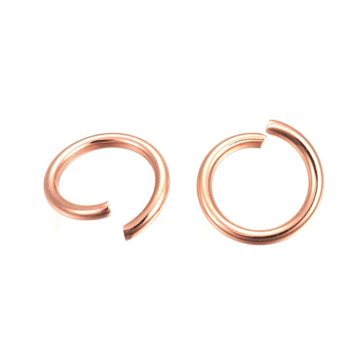 OG07 Ogniwa kółka kółeczka 8mm 20szt stal nierdzewna - rose gold