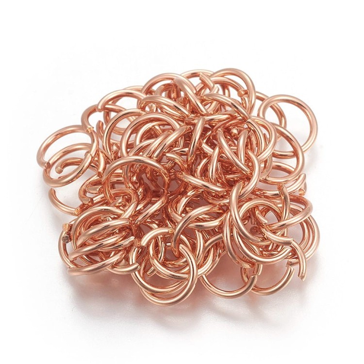 OG07 Ogniwa kółka kółeczka 8mm 20szt stal nierdzewna - rose gold