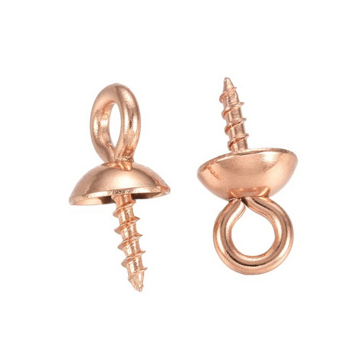 HAW61 Haczyki szpilki zaczepy do koralików stal nierdzewna rose gold