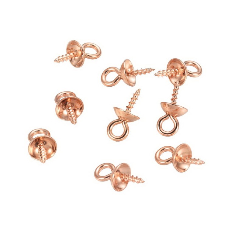 HAW61 Haczyki szpilki zaczepy do koralików stal nierdzewna rose gold