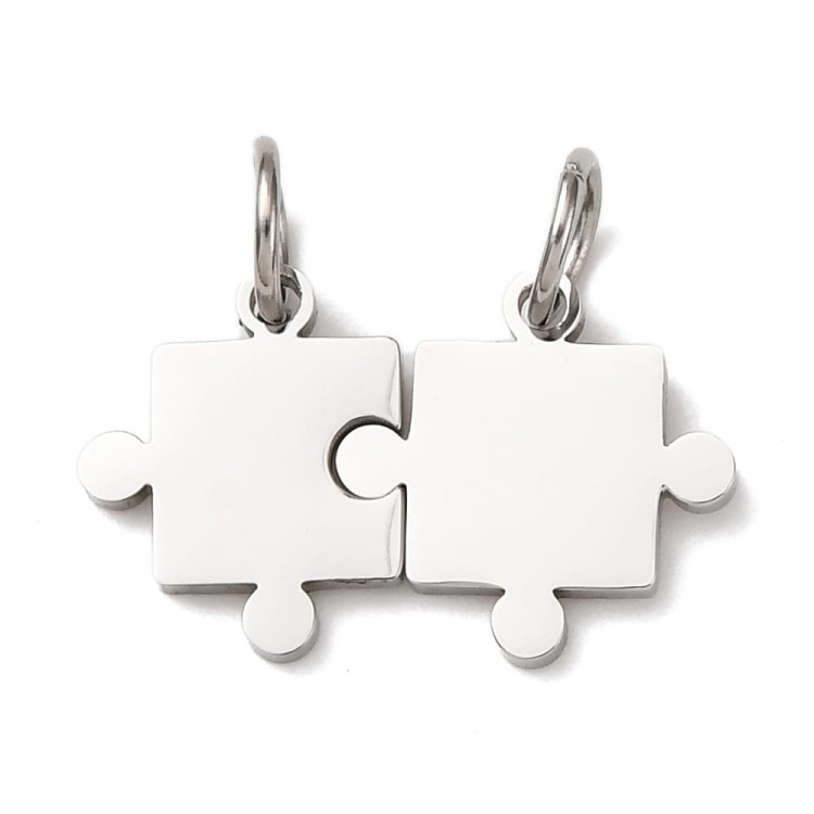 ZSS205 Zawieszki puzzle stal nierdzewna srebrne