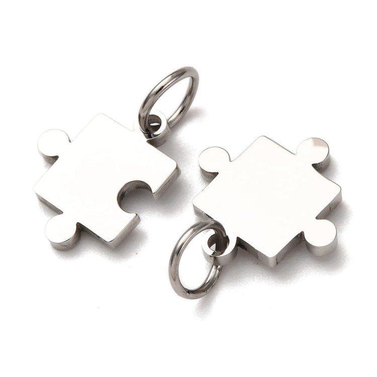 ZSS205 Zawieszki puzzle stal nierdzewna srebrne