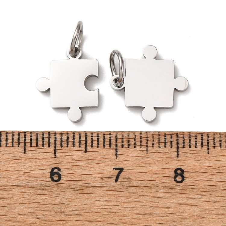 ZSS205 Zawieszki puzzle stal nierdzewna srebrne