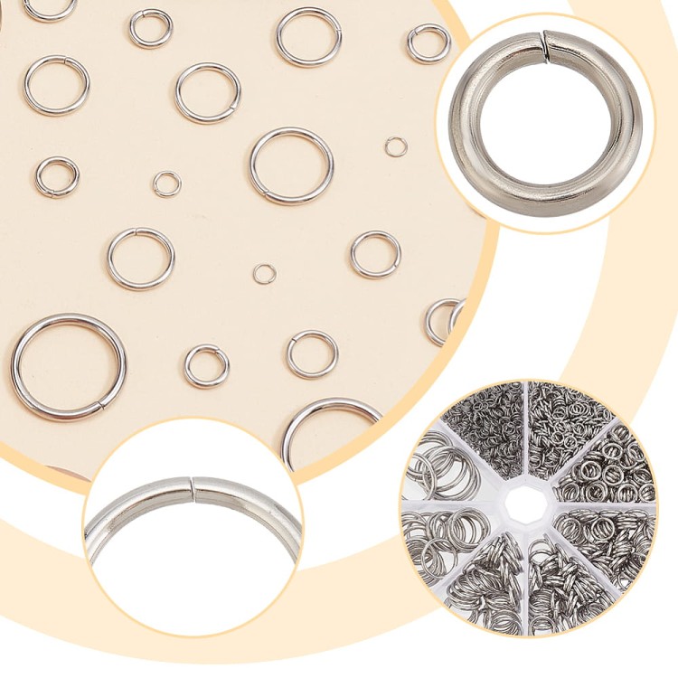 ZPF64 Zestaw ogniwa kółeczka stal nierdzewna 8 rozmiarów