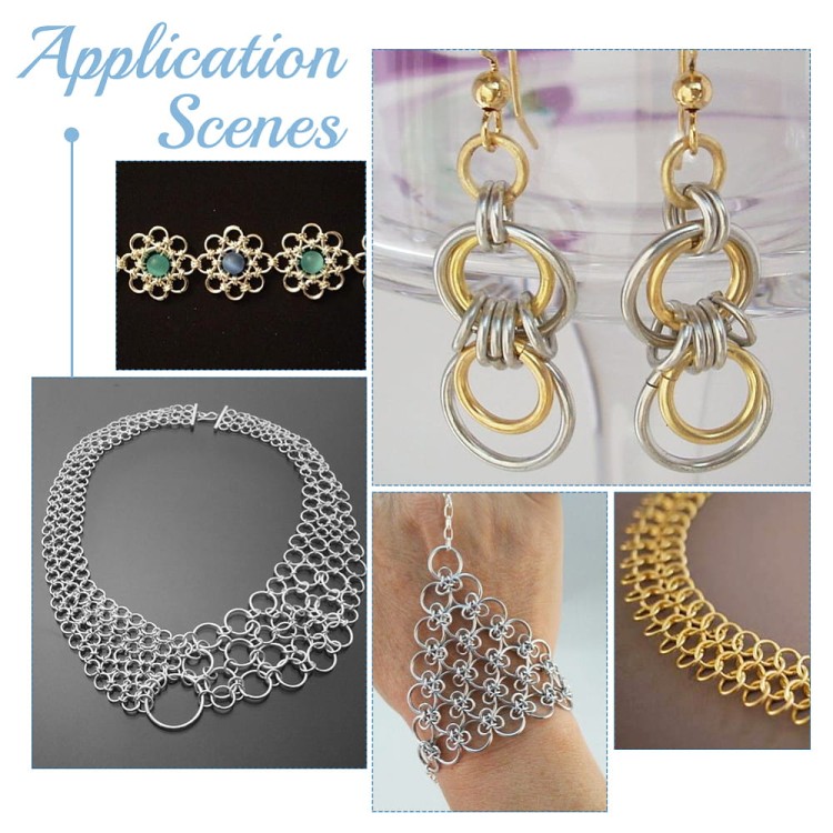 ZPF64 Zestaw ogniwa kółeczka stal nierdzewna 8 rozmiarów