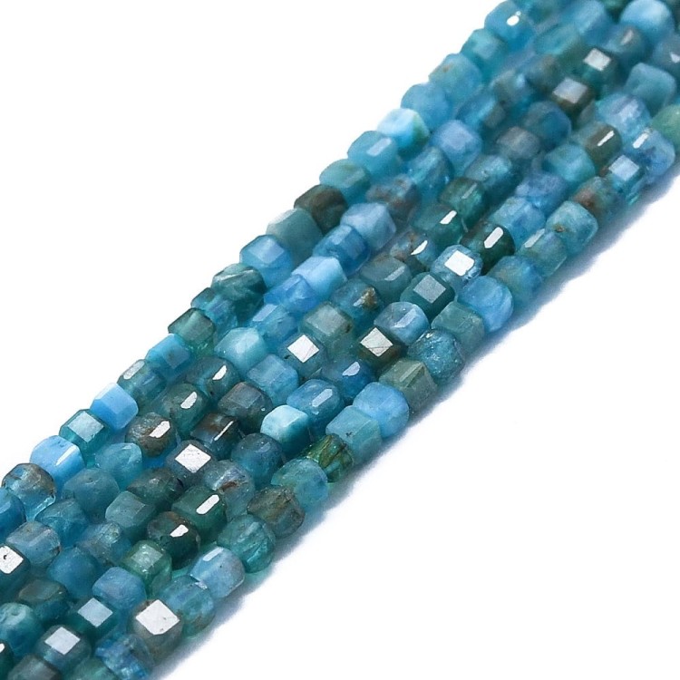 APT13 Apatyt kamień naturalny koraliki kostki fasetowane 2x2mm