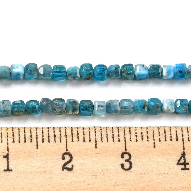 APT13 Apatyt kamień naturalny koraliki kostki fasetowane 2x2mm