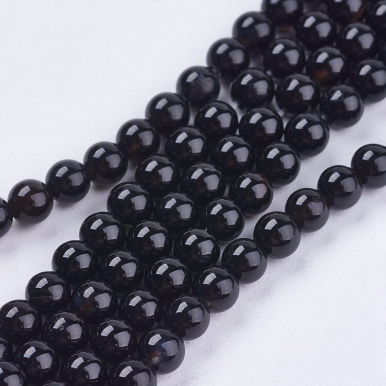 ONY11 Onyks czarny kamień naturalny koraliki kule 4mm