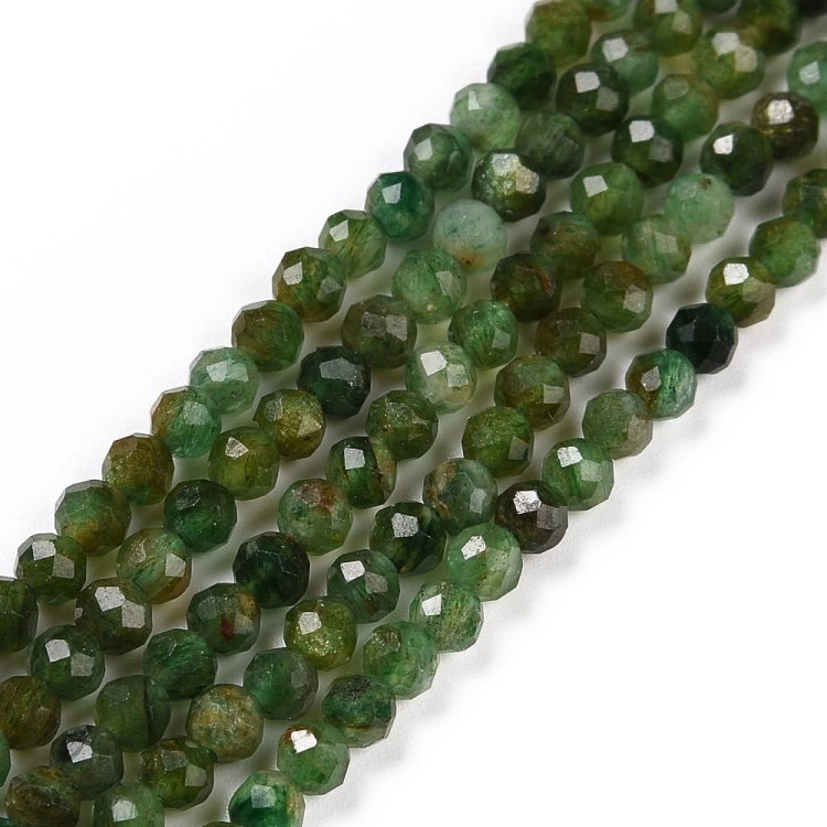 KK082 Fuchsyt kamień naturalny koraliki kule fasetowane 3mm