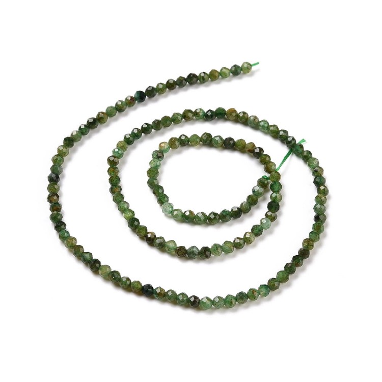 KK082 Fuchsyt kamień naturalny koraliki kule fasetowane 3mm