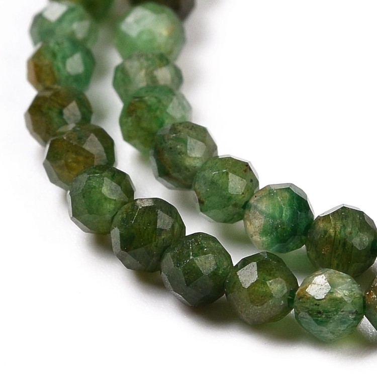 KK082 Fuchsyt kamień naturalny koraliki kule fasetowane 3mm