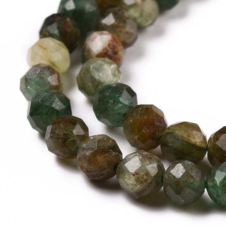 KK083 Fuchsyt kamień naturalny koraliki kule fasetowane 4mm