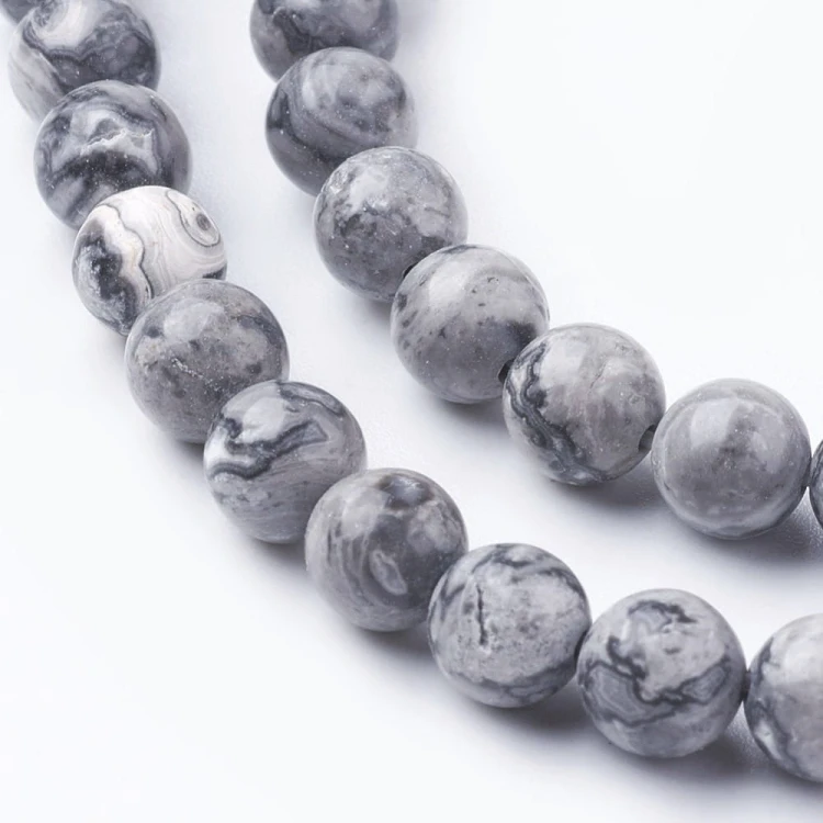 JAS61 Jaspis Picasso kamień naturalny koraliki kule 6mm
