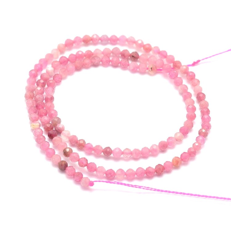 NT24 Turmalin kamień naturalny koraliki kule fasetowane 2mm