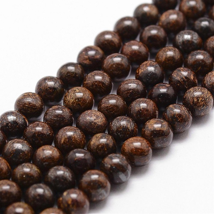 NBR03 Bronzyt kamień naturalny koraliki kule 7mm