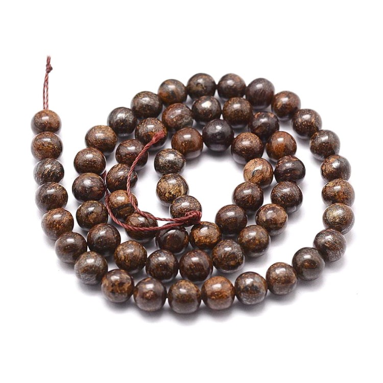 NBR02 Bronzyt kamień naturalny koraliki kule 4mm