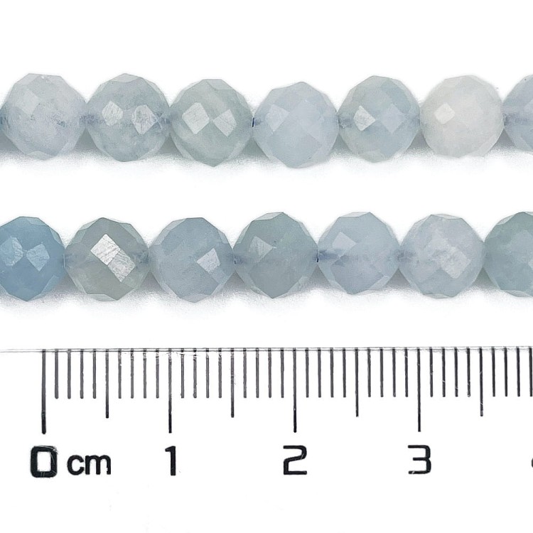 AKW04 Akwamaryn kamień naturalny koraliki kule fasetowane 6mm