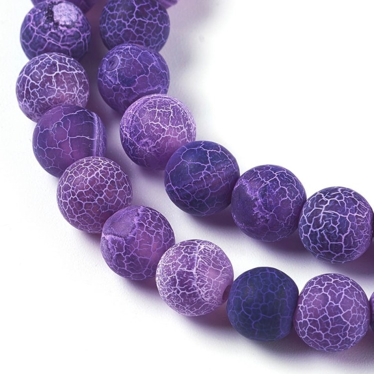 AGT120 Agat kamień naturalny koraliki kule szronione 8mm