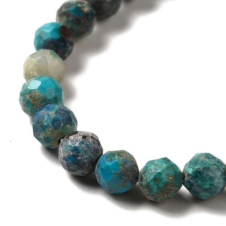 KK090 Chryzokola kamień naturalny koraliki kule fasetowane 3mm