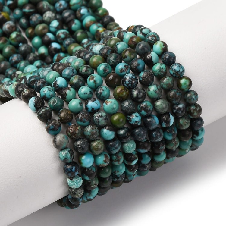 TUR23 Turkus Hubei kamień naturalny koraliki kule 3mm