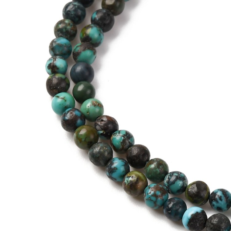 TUR23 Turkus Hubei kamień naturalny koraliki kule 3mm