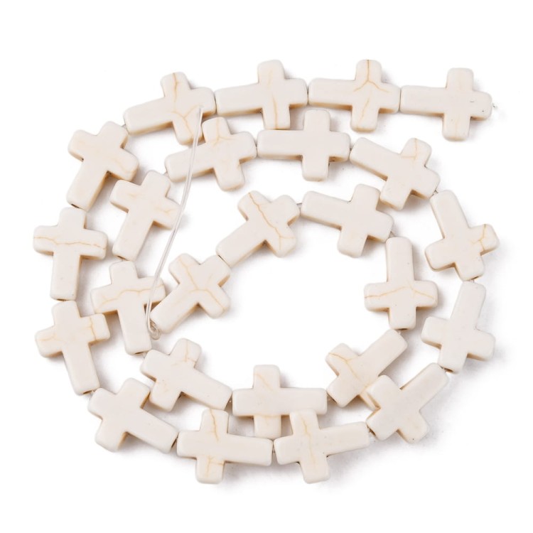 TUR30 Turkus syntetyczny kamień koraliki krzyżyki